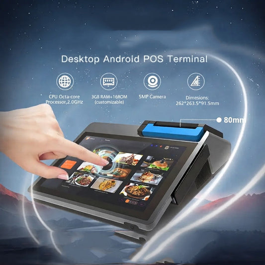 All-In-One Android POS (QR Scanner, 80mm Printer, NFC Reader, Card Reader)